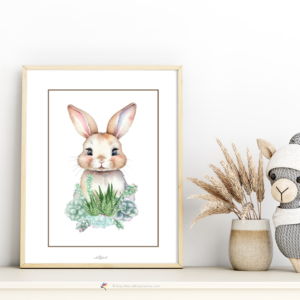 Bunny in Succulents Bed