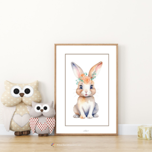 Bunny with Flowers Crown