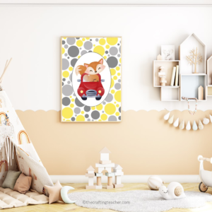 Fox Driving a Red Car