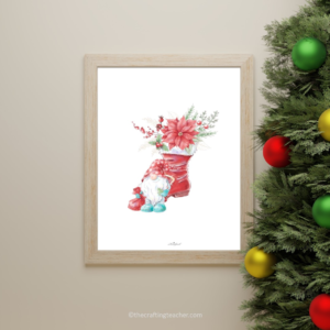 Gnome and Festive Red Boot