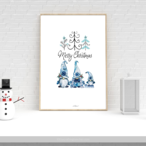 Merry Christmas Blue Gnome Family