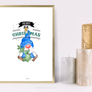 Merry Christmas Blue Gnome