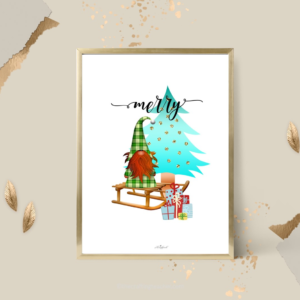 Merry Gnome in Green Plaid