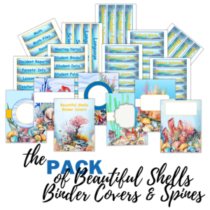 Beautiful Shells Binder Covers & Spines Pack