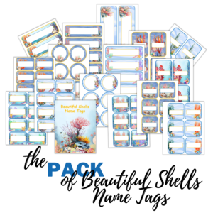 Beautiful Shells Name Tags Pack