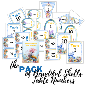 Beautiful Shells Table Numbers Pack