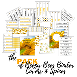 Beezy Bees Binder Covers & Spines Pack