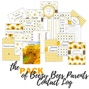 Beezy Bees Parents Contact Log Pack