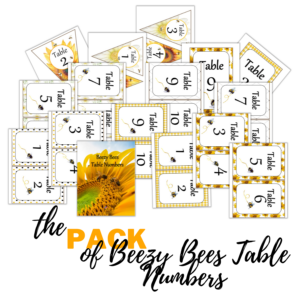 Beezy Bees Table Numbers Pack