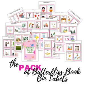 Butterflies Book Bin Labels Pack