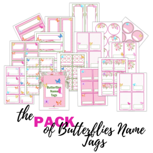 Butterflies Name Tags Pack