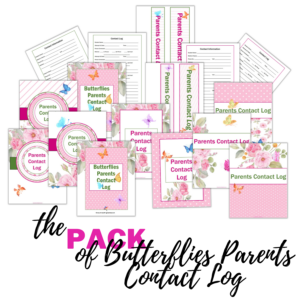 Butterflies Parents Contact Log Pack