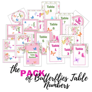 Butterflies Table Numbers Pack