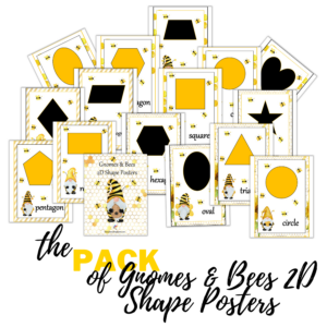 Gnomes & Bees 2D Shape Posters