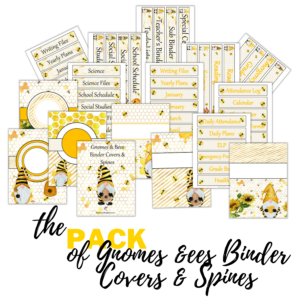 Gnomes & Bees Binder Covers & Spines