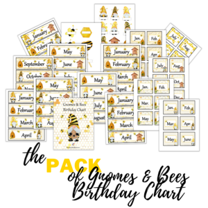 Gnomes & Bees Birthday Chart