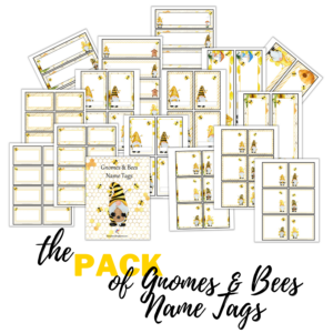 Gnomes & Bees Name Tags