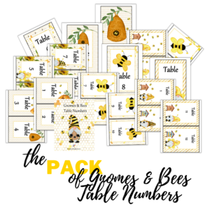 Gnomes & Bees Table Numbers
