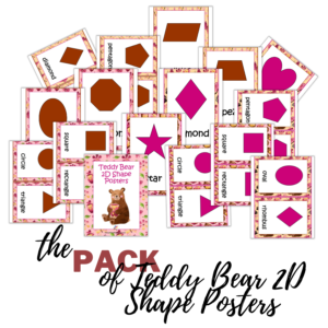 Teddy Bear 2D Shape Posters