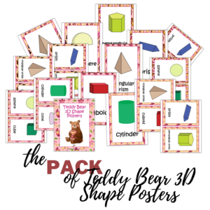 Teddy Bear 3D Shapes Posters