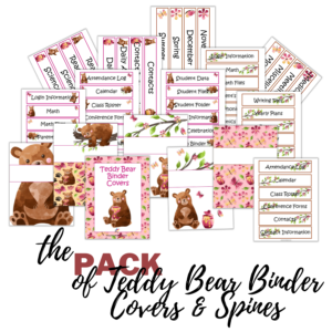 Teddy Bear Binder Covers & Spines