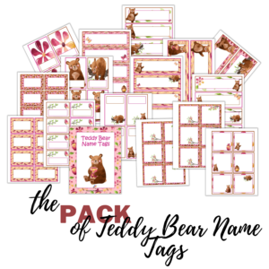 Teddy Bear Name Tags