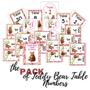 Teddy Bear Table Numbers