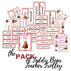 Teddy Bear Teacher Trolley Labels